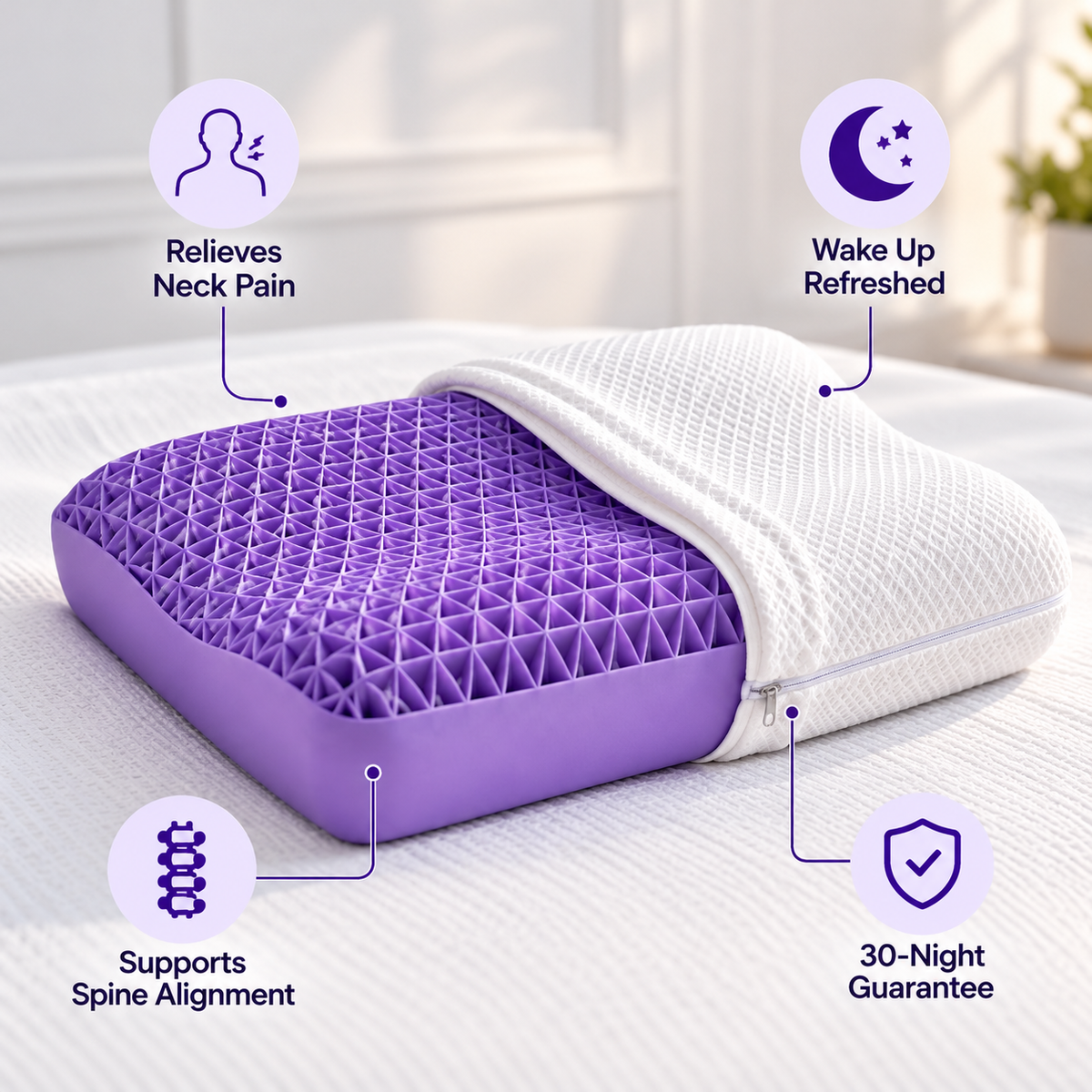 NUVREST® Honeycomb Technology Sleep Pillow